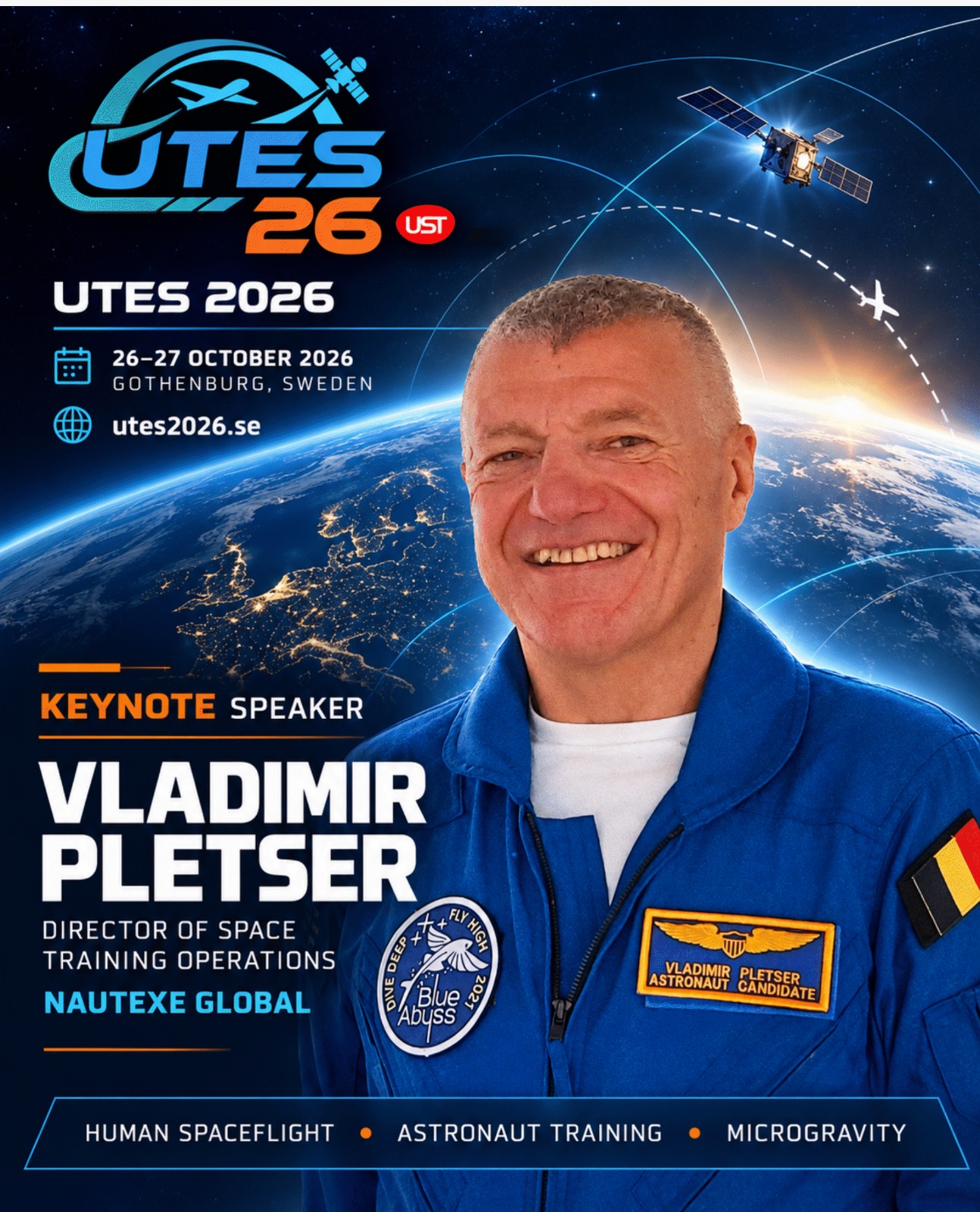 Vladimir Pletser — UTES 2026 Keynote Speaker